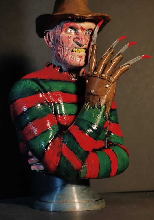 Freddy Krueger Statue - 10in Nightmare On Elm Street Fan Art Bust - Hand Painted